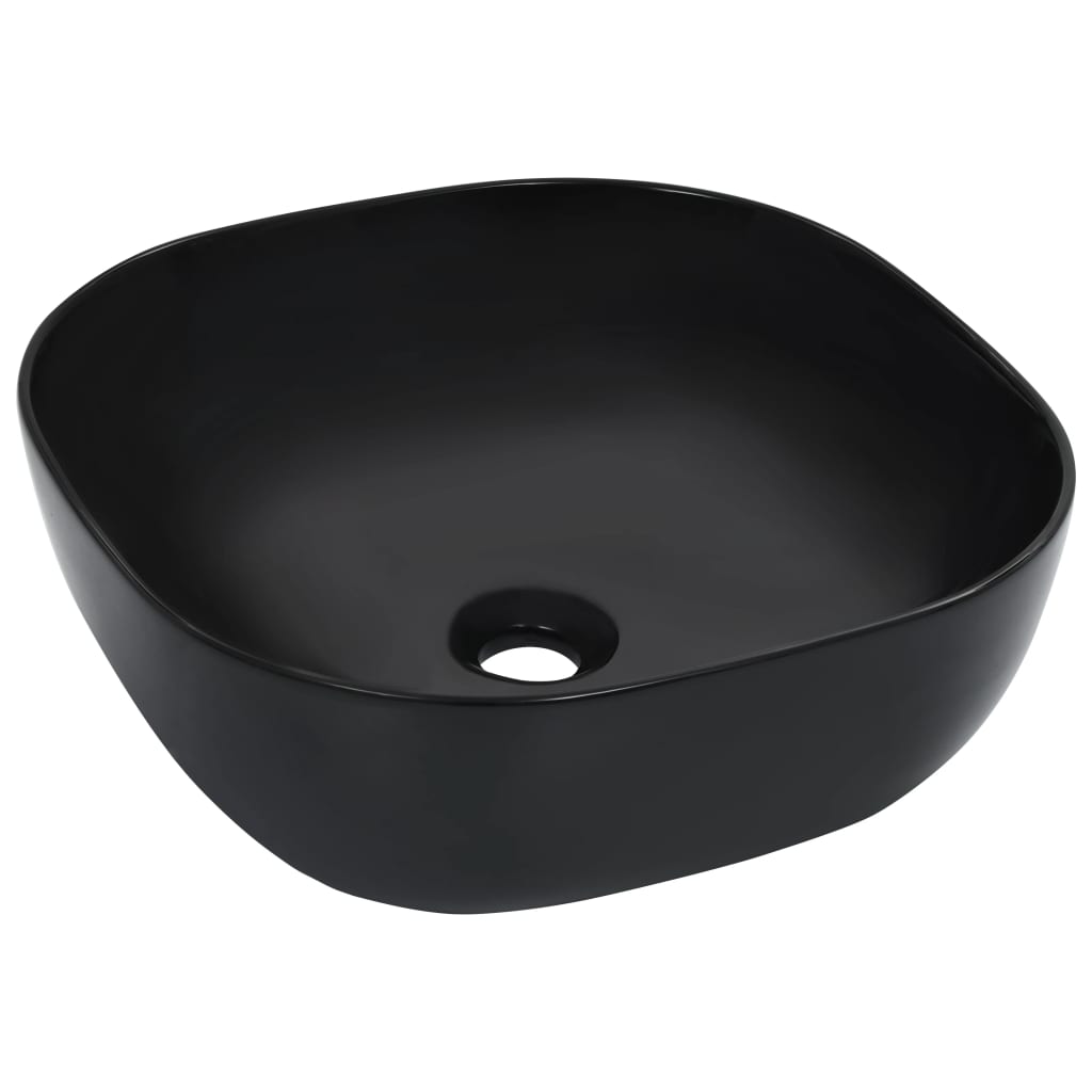 Wash Basin 42.5x42.5x14.5 cm Ceramic Black