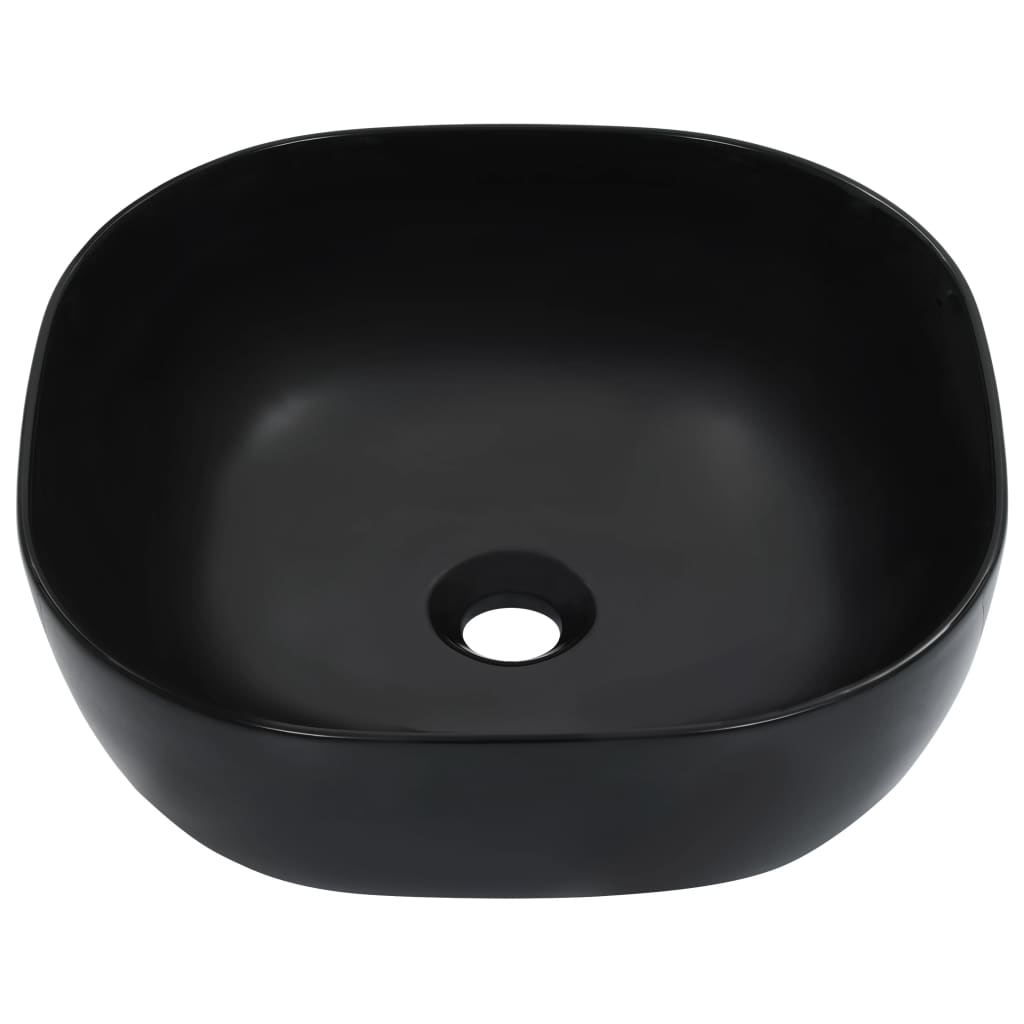 Wash Basin 42.5x42.5x14.5 cm Ceramic Black