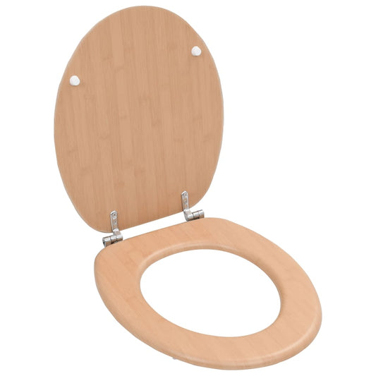 WC Toilet Seat with Lid MDF Bamboo Design