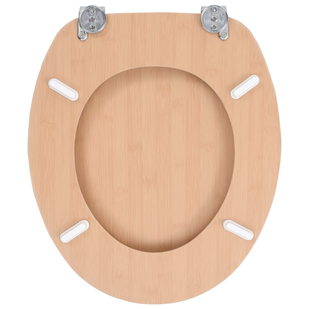 WC Toilet Seat with Lid MDF Bamboo Design