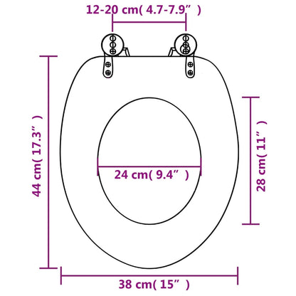 WC Toilet Seat with Soft Close Lid MDF Stones Design