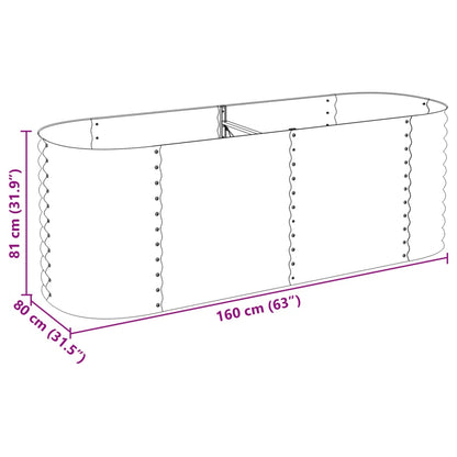 Garden Raised Bed 240x80x81 cm Galvanised Steel Silver