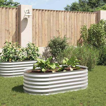 Garden Raised Bed 160x80x44 cm Galvanised Steel Silver