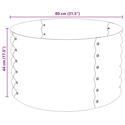 Garden Raised Bed 80x80x44 cm Galvanised Steel Silver