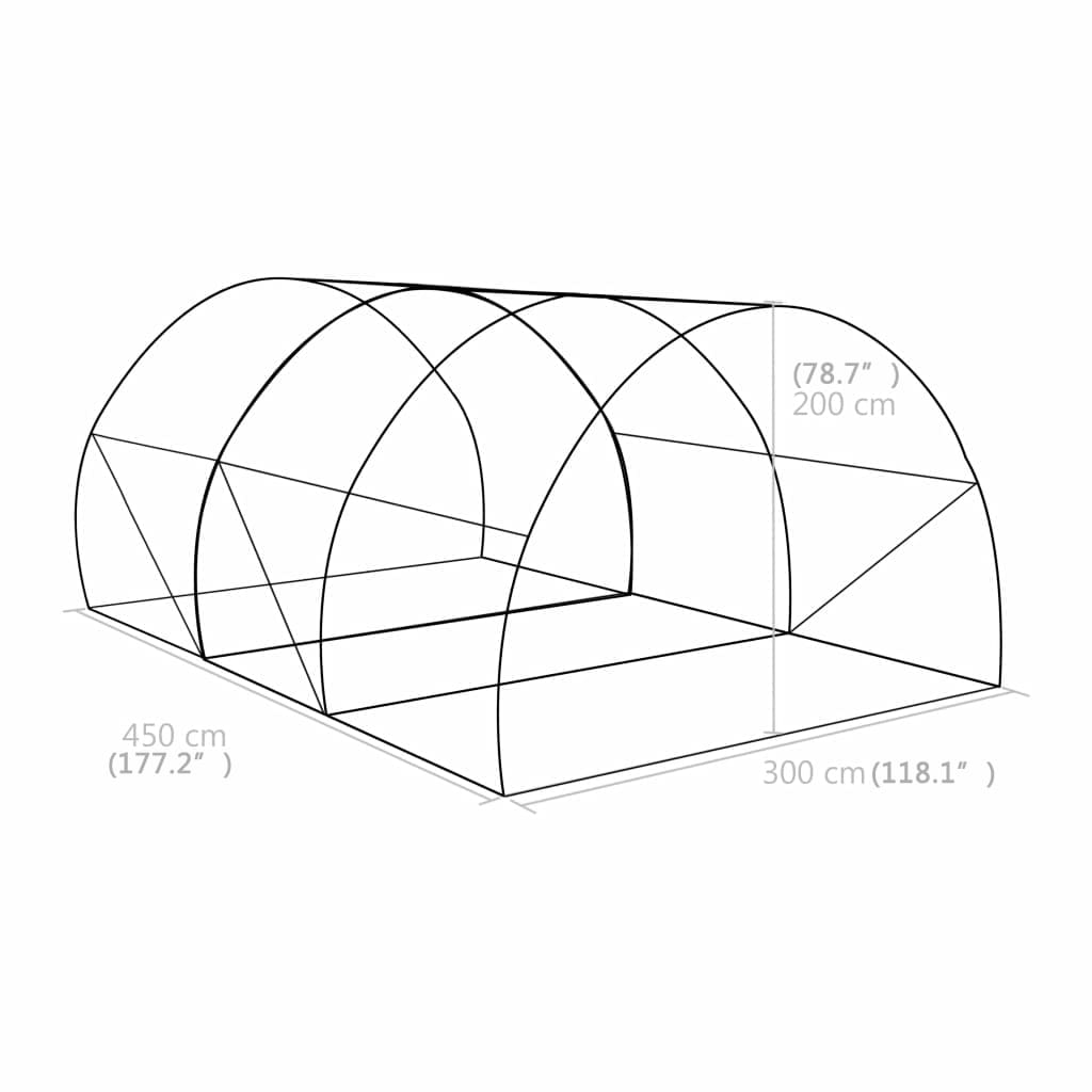 Greenhouse 13.5m² 450x300x200 cm