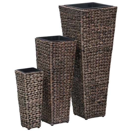 Raised Beds 3 pcs Water Hyacinth Dark Brown