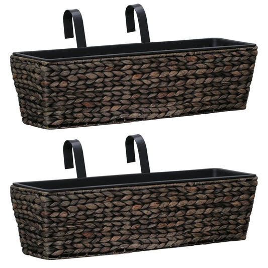 Garden Planters 2 pcs Water Hyacinth Brown