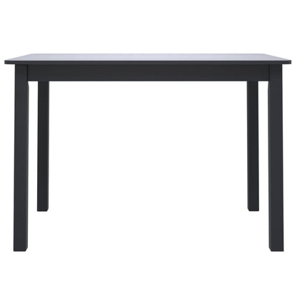 Dining Table Black 114x71x75 cm Solid Rubber Wood