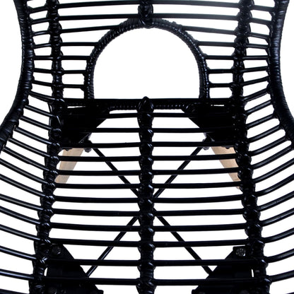 Dining Chairs 6 pcs Black Natural Rattan