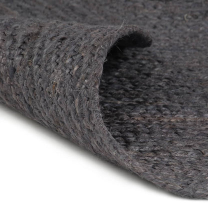 Handmade Rug Jute Round 90 cm Dark Grey
