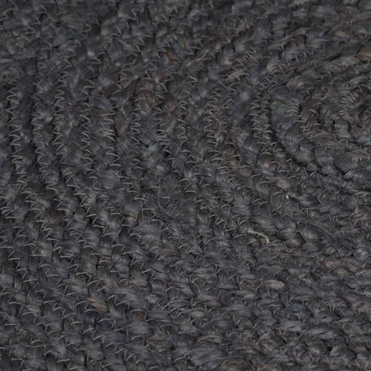 Handmade Rug Jute Round 90 cm Dark Grey