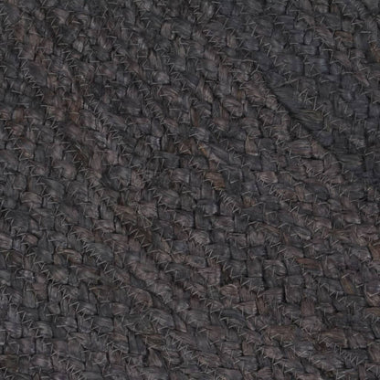 Handmade Rug Jute Round 90 cm Dark Grey