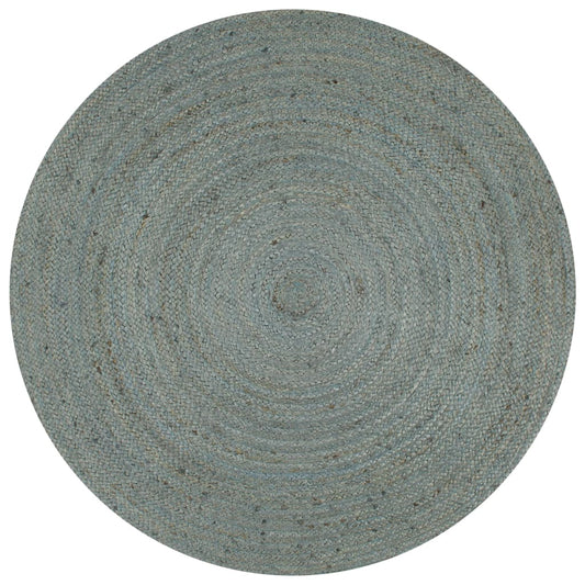 Handmade Rug Jute Round 150 cm Olive Green