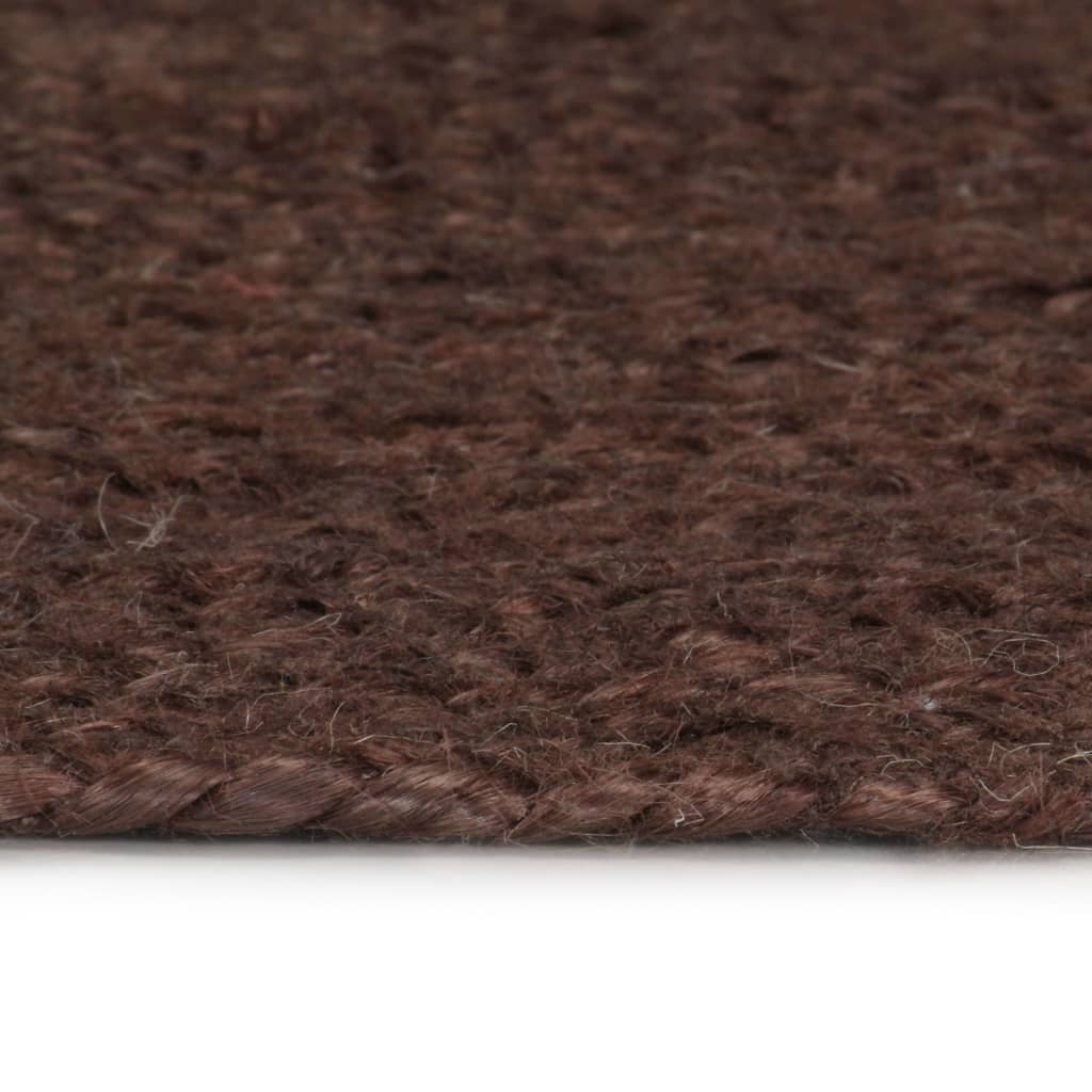 Handmade Rug Jute Round 150 cm Brown