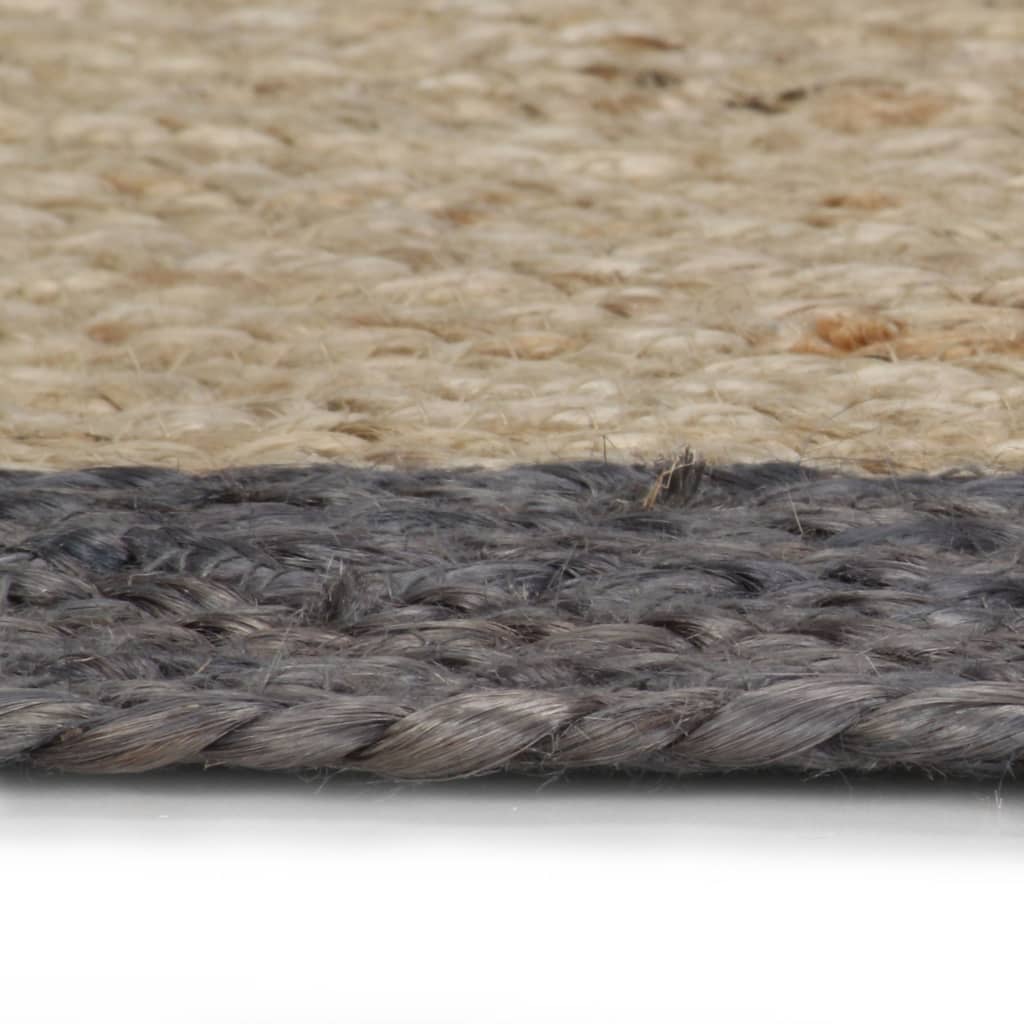 Handmade Rug Jute with Dark Grey Border 150 cm