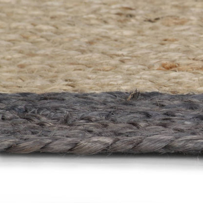 Handmade Rug Jute with Dark Grey Border 150 cm