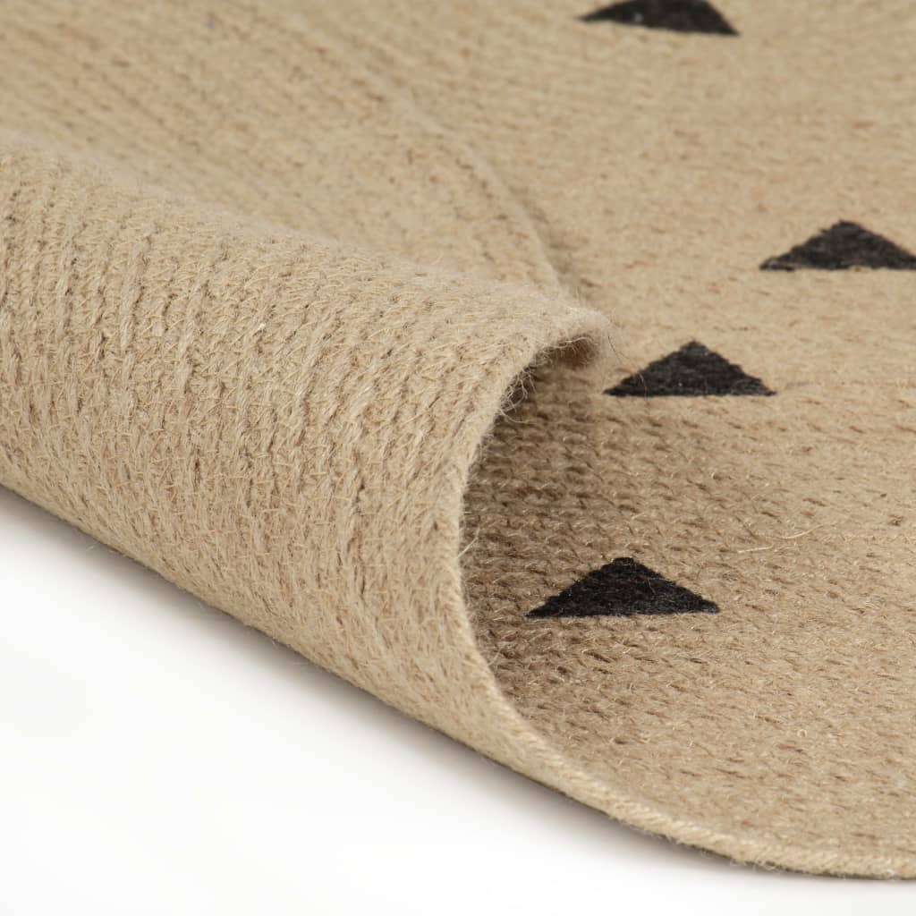 Handmade Rug Jute with Triangle Print 90 cm