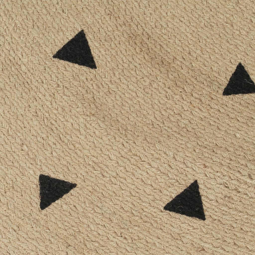 Handmade Rug Jute with Triangle Print 90 cm