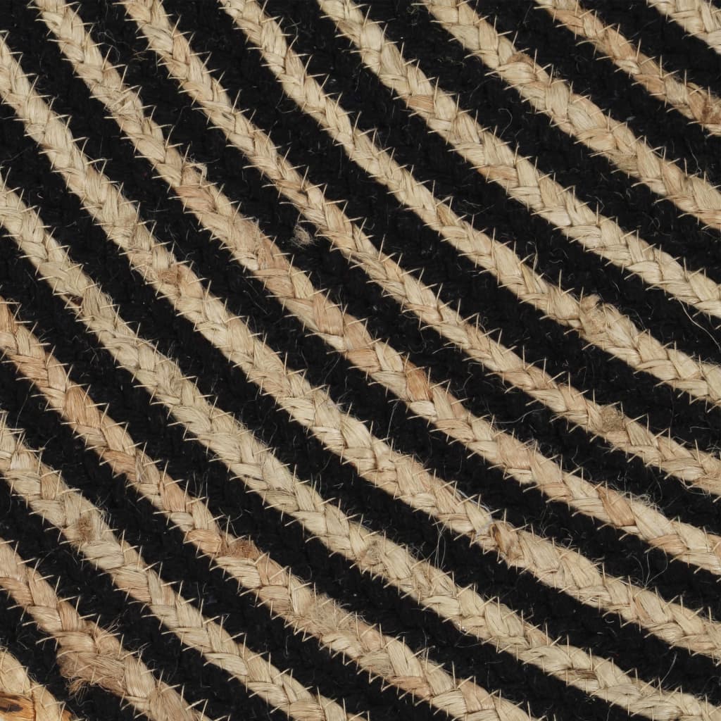 Handmade Rug Jute with Spiral Design Black 150 cm