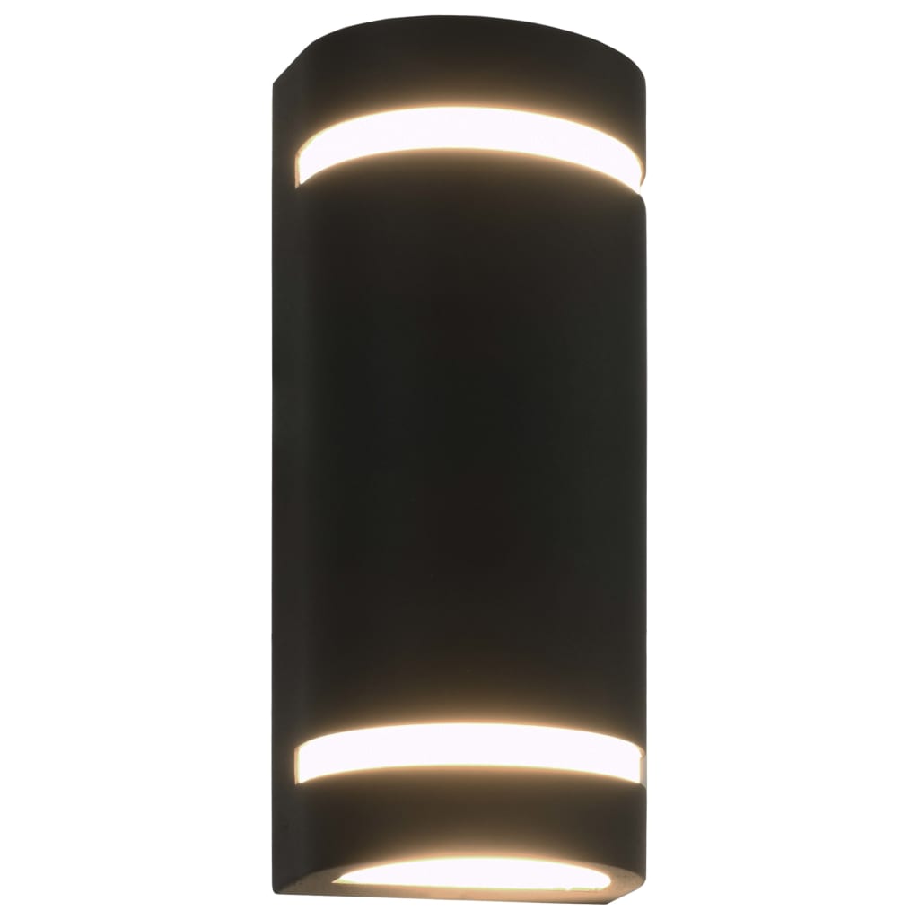 Outdoor Wall Lights 2 pcs 35 W Black Half-round