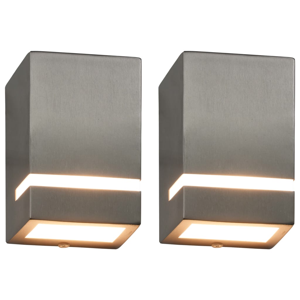 Outdoor Wall Lights 2 pcs 35 W Silver Rectangular