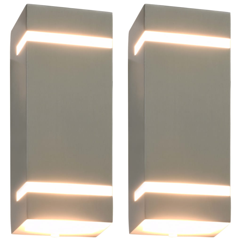 Outdoor Wall Lights 2 pcs 35 W Silver Rectangular