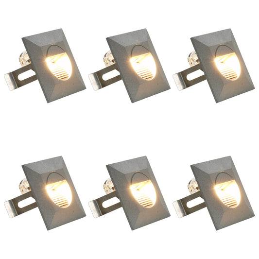 Outdoor LED Wall Lights 6 pcs 5 W Silver Square