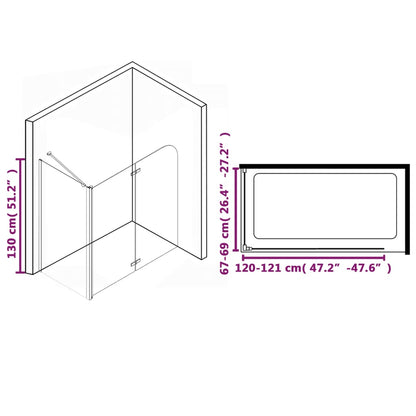 Bi-Folding Shower Enclosure ESG 120x68x130 cm