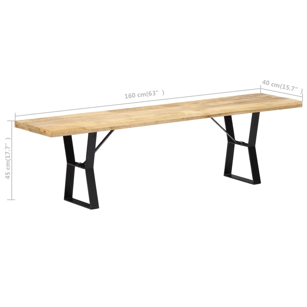 Bench 160 cm Solid Mango Wood