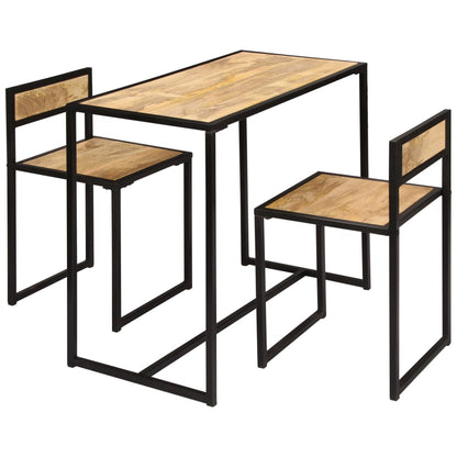 3 Piece Dining Set Solid Mango Wood