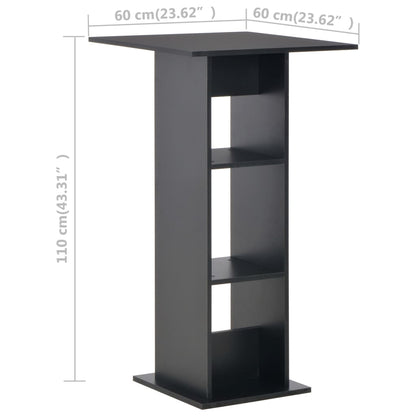 Bar Table Black 60x60x110 cm