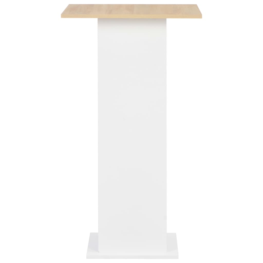 Bar Table White and Sonoma Oak 60x60x110 cm