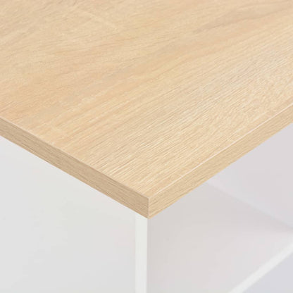 Bar Table White and Sonoma Oak 60x60x110 cm