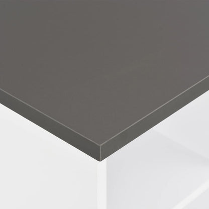 Bar Table White and Anthracite Grey 60x60x110 cm