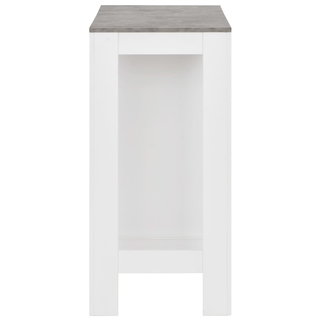 Bar Table with Shelf White 110x50x103 cm