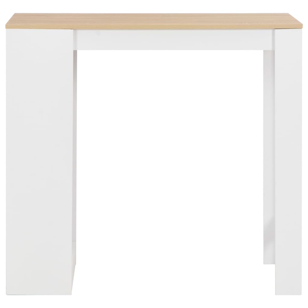 Bar Table with Shelf White 110x50x103 cm