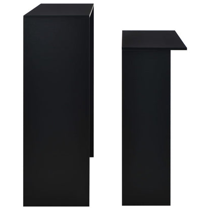 Bar Table with 2 Table Tops Black 130x40x120 cm