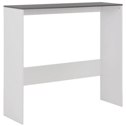 Bar Table with 2 Table Tops White and Grey 130x40x120 cm