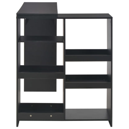 Bar Table with Moveable Shelf Black 138x39x110 cm