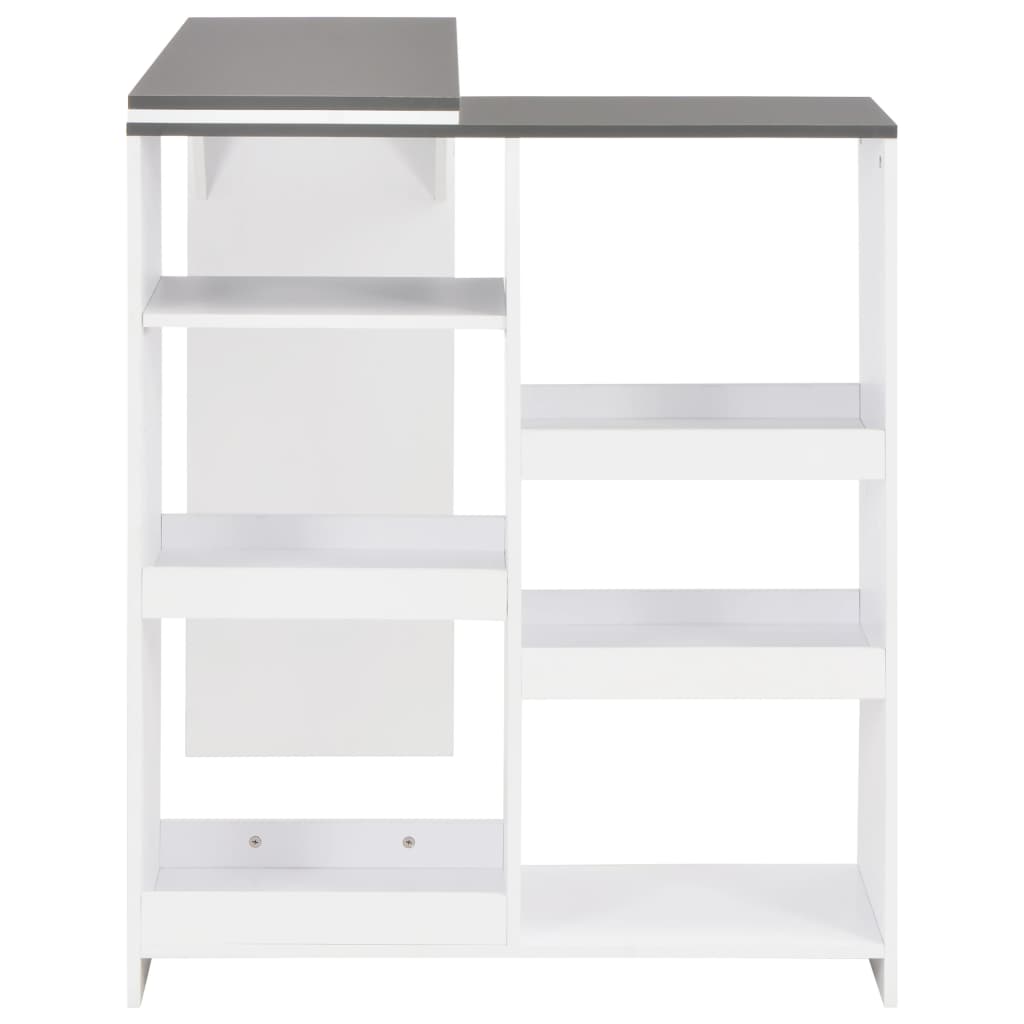 Bar Table with Moveable Shelf White 138x39x110 cm