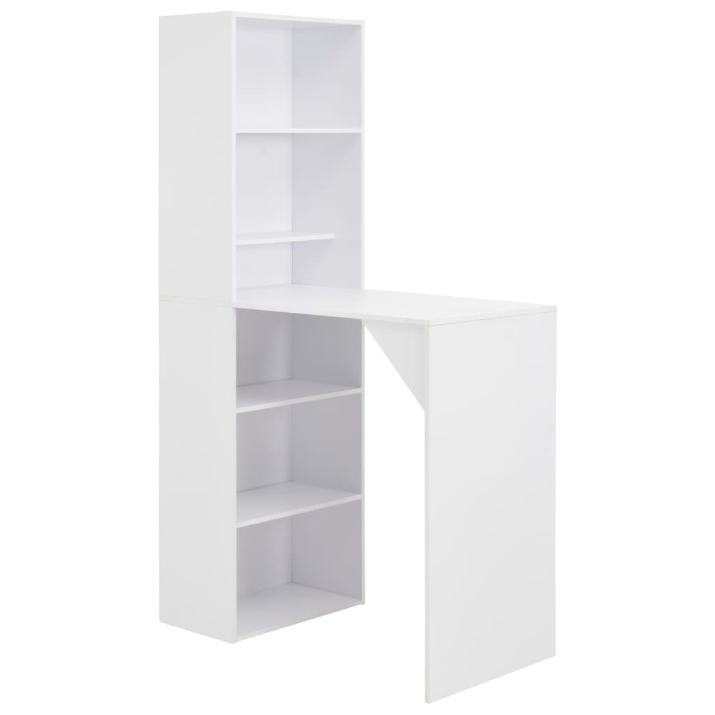 Bar Table with Cabinet White 115x59x200 cm