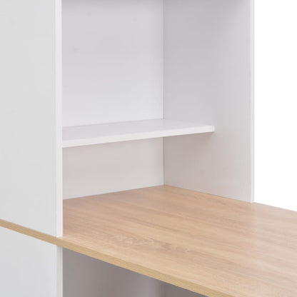 Bar Table with Cabinet White 115x59x200 cm