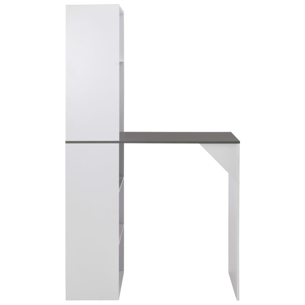 Bar Table with Cabinet White 115x59x200 cm