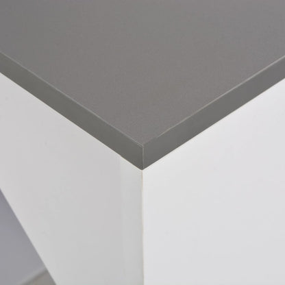 Bar Table with Cabinet White 115x59x200 cm