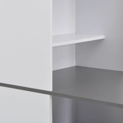 Bar Table with Cabinet White 115x59x200 cm