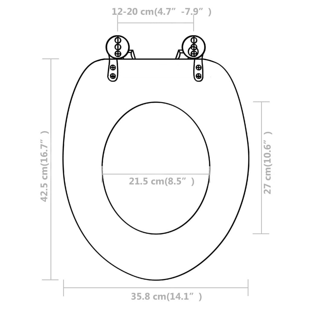 Toilet Seats with Lids 2 pcs MDF White