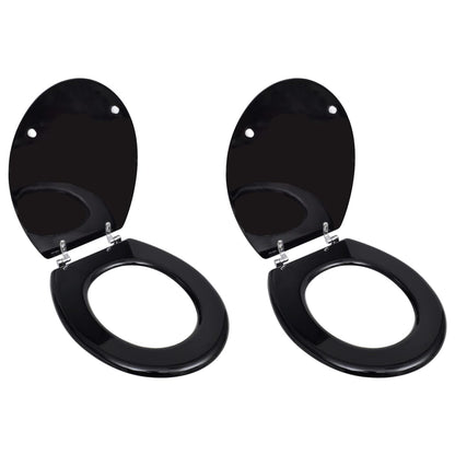 Toilet Seats with Lids 2 pcs MDF Black