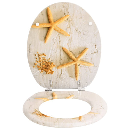 Toilet Seats with Lids 2 pcs MDF Sea Star