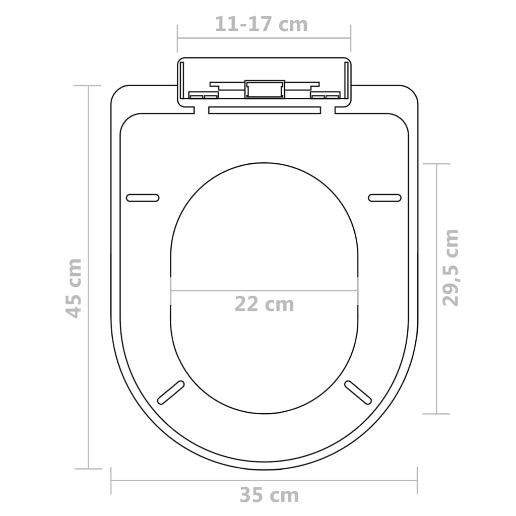 Toilet Seats with Soft Close Lids 2 pcs Plastic White