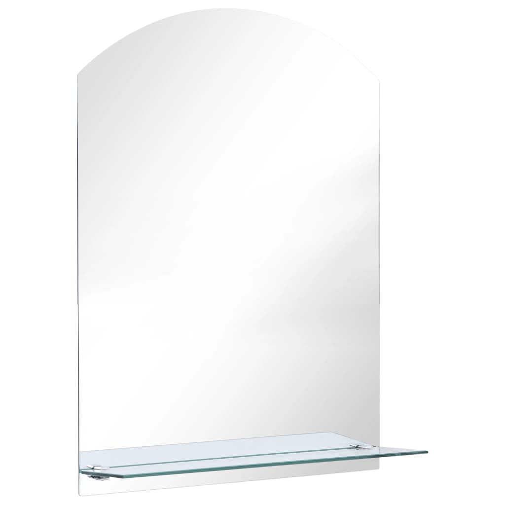 Wall Mirror with Shelf 50x70 cm Tempered Glass